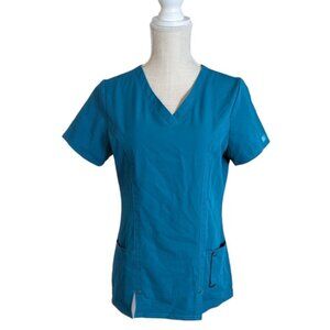 Dickies Xtreme Stretch Teal Green V Neck Scrub Top